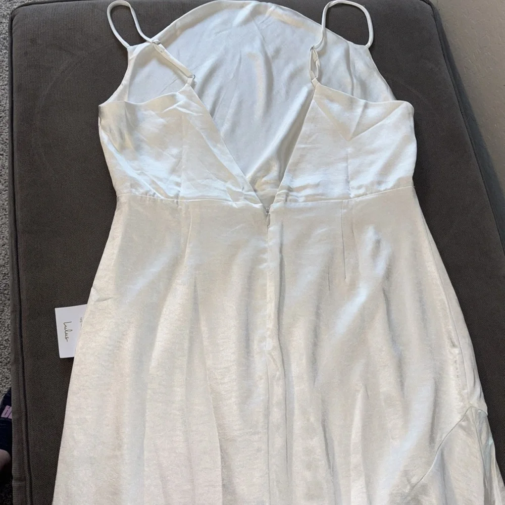 Lulus Wedding dress size XL Allure ivory satin Backless Cowl Neck. - Picture 11 of 16